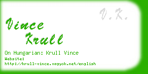 vince krull business card